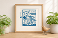 ‘Follow Your Heart’ Linocut Print – Inspirational Quote Wall Art, Folk Botanical Design