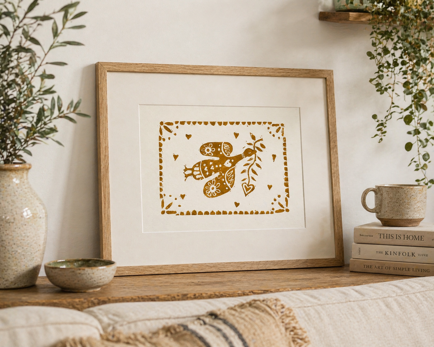 'Pretty Bird' (Silly Goose) Linocut Print – Bird Wall Art Illustration