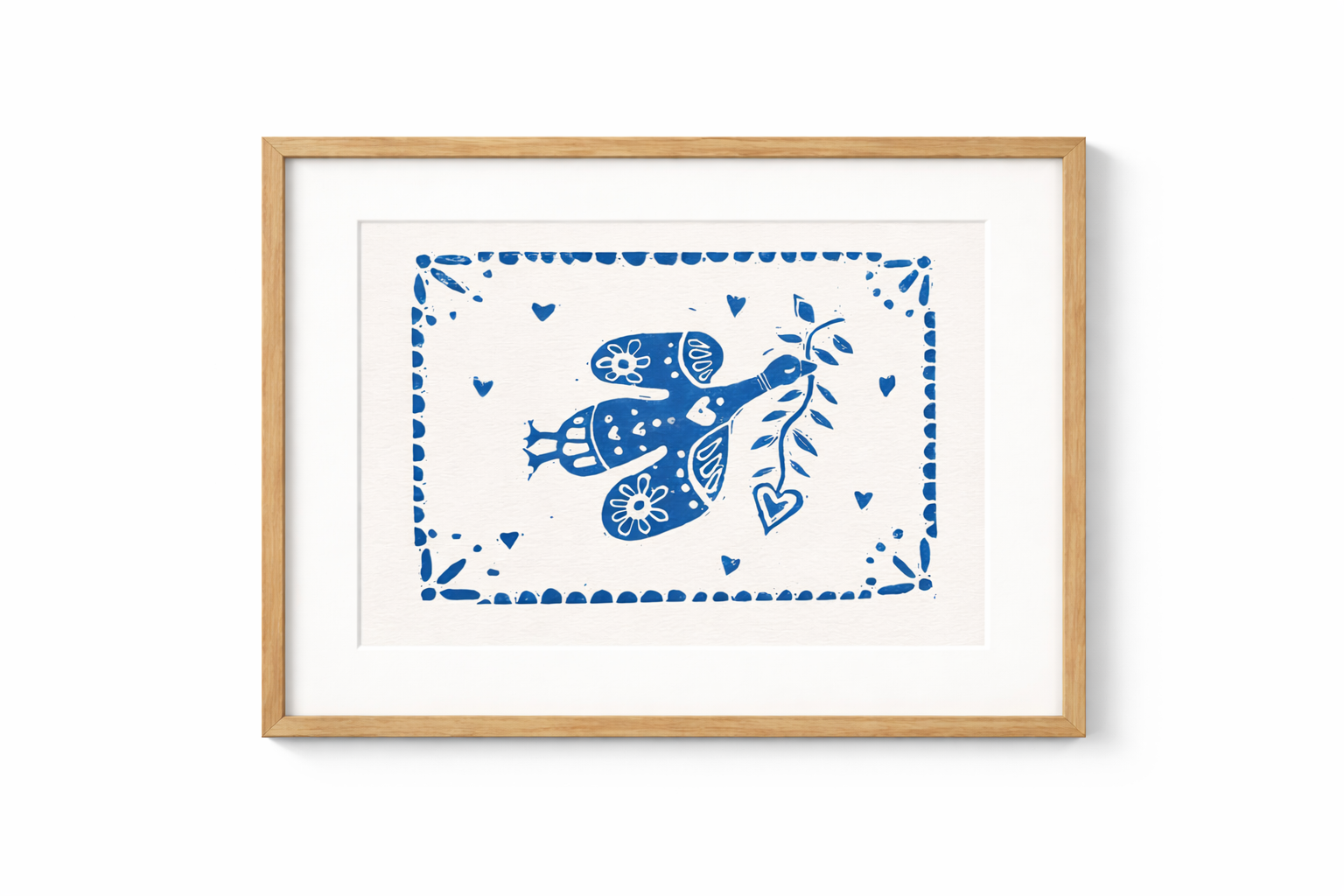 Handmade, Linocut, ‘Pretty Bird’ (or Silly Goose) Print