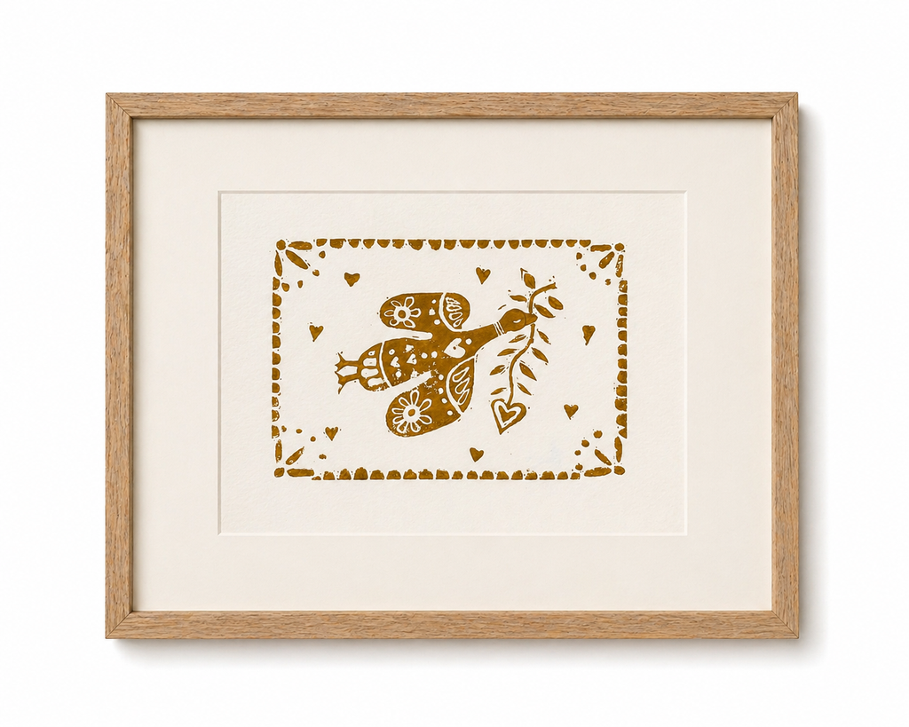 'Pretty Bird' (Silly Goose) Linocut Print – Bird Wall Art Illustration