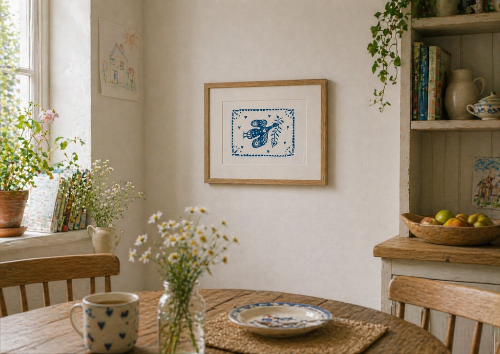 'Pretty Bird' (Silly Goose) Linocut Print – Bird Wall Art Illustration