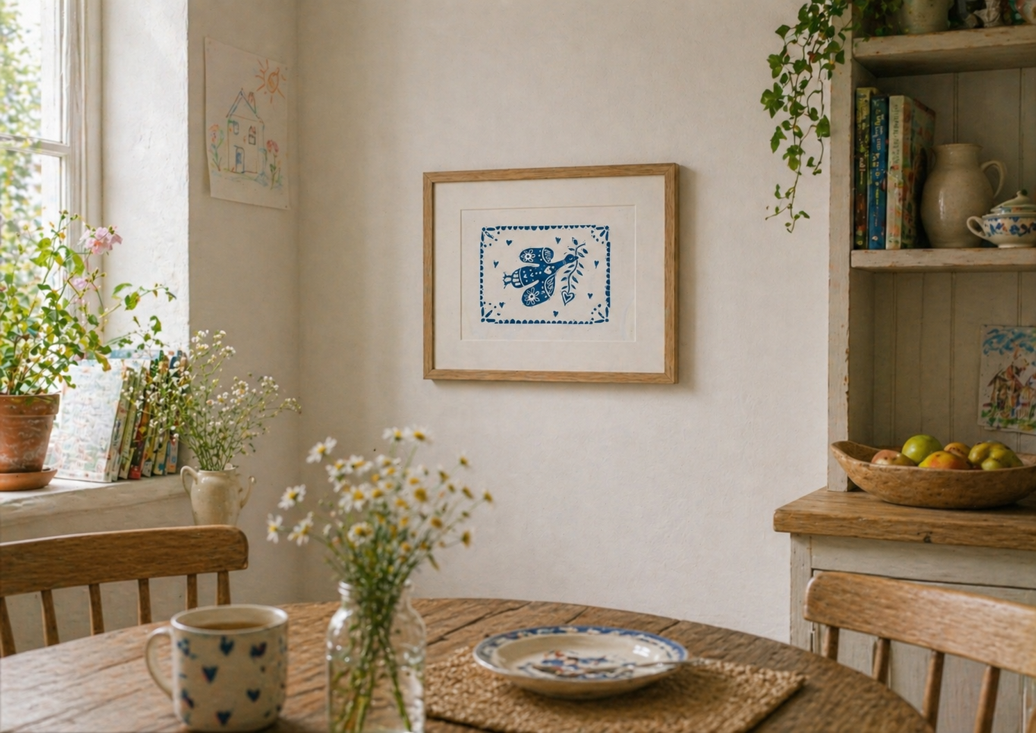 'Pretty Bird' (Silly Goose) Linocut Print – Bird Wall Art Illustration