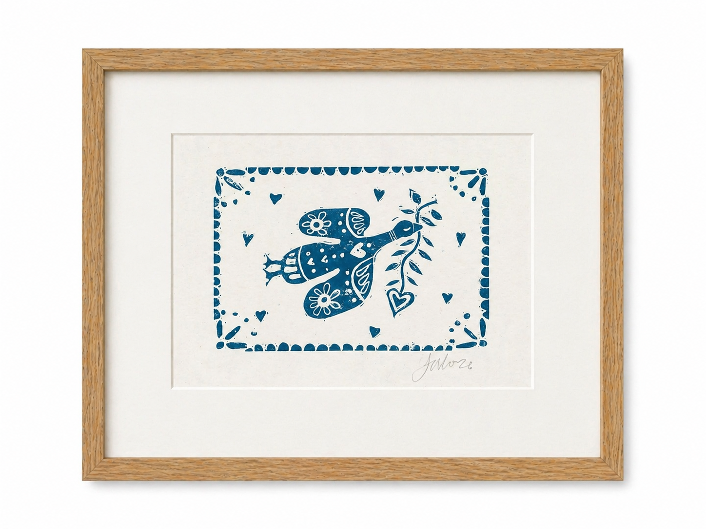 'Pretty Bird' (Silly Goose) Linocut Print – Bird Wall Art Illustration