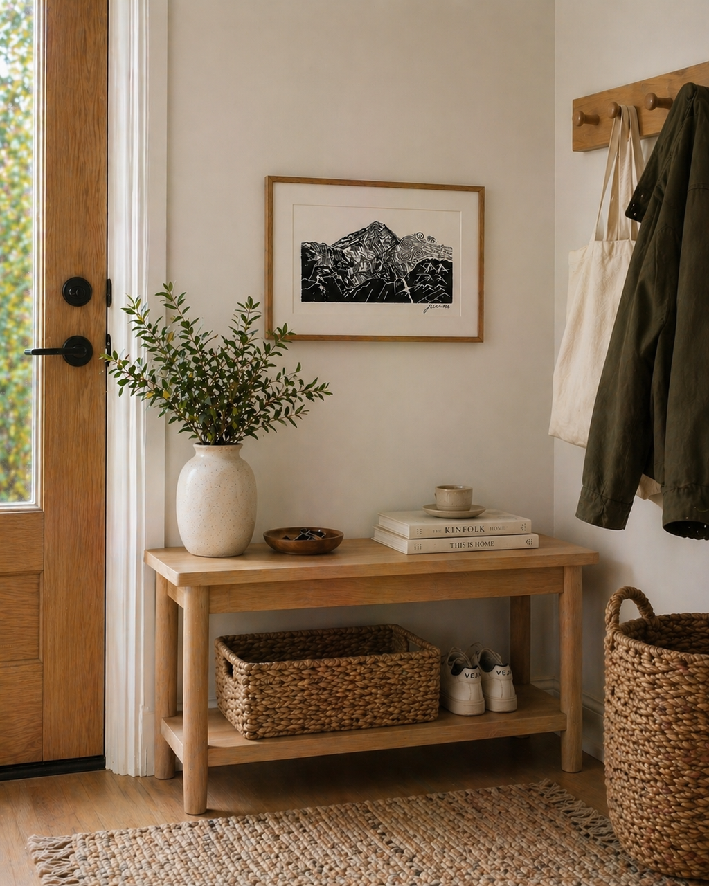 'Mountain Top' Linocut Print – Mountain Landscape Wall Art